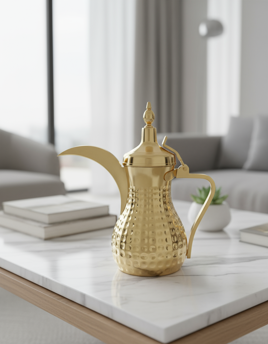Traditional Arabic Coffee Pot – Stainless Steel Dallah for Arabic Coffee