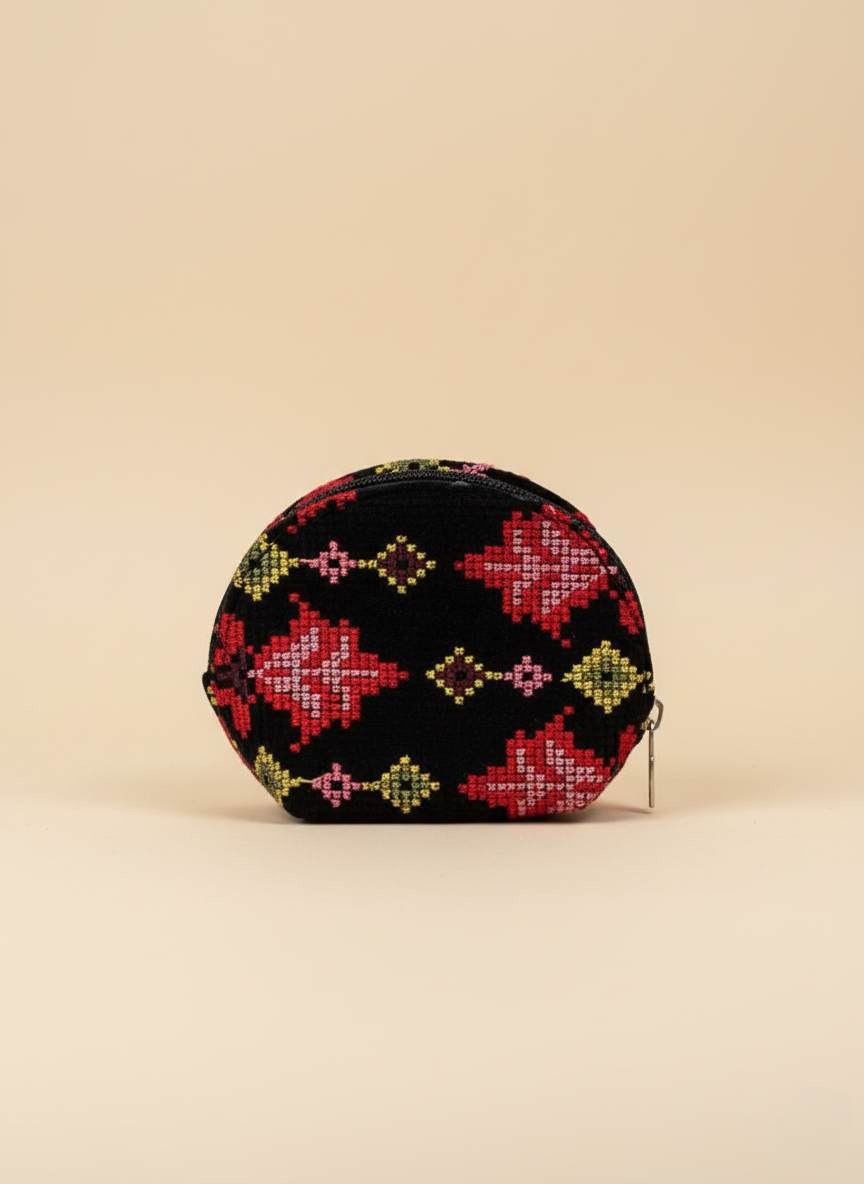 Embroidered Round Women’s Coin Purse – Multi Colors