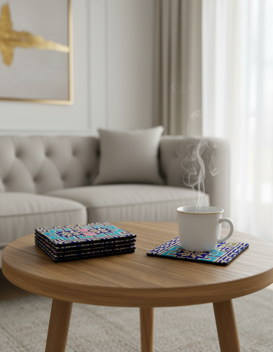 Embroidered Fabric Coasters | Lightweight & Colorful