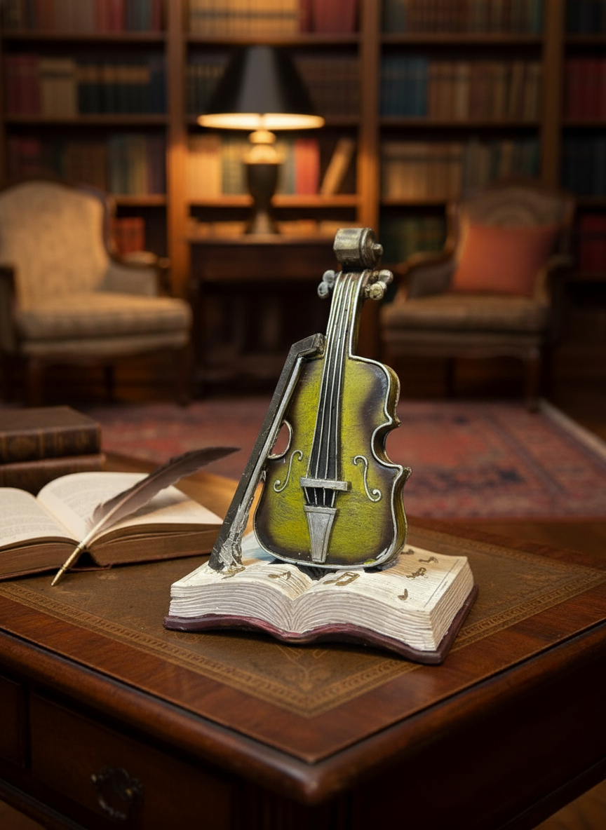 Handcrafted Mini Violins – Set of 2 Decorative Wooden Pieces for Home & Office