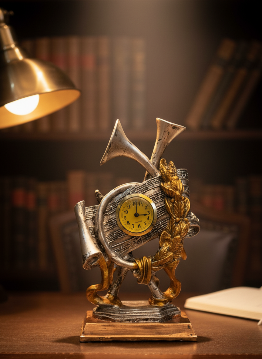 Handcrafted Mini Love-Themed Clocks – Trumpet & Bicycle Decorative Pieces