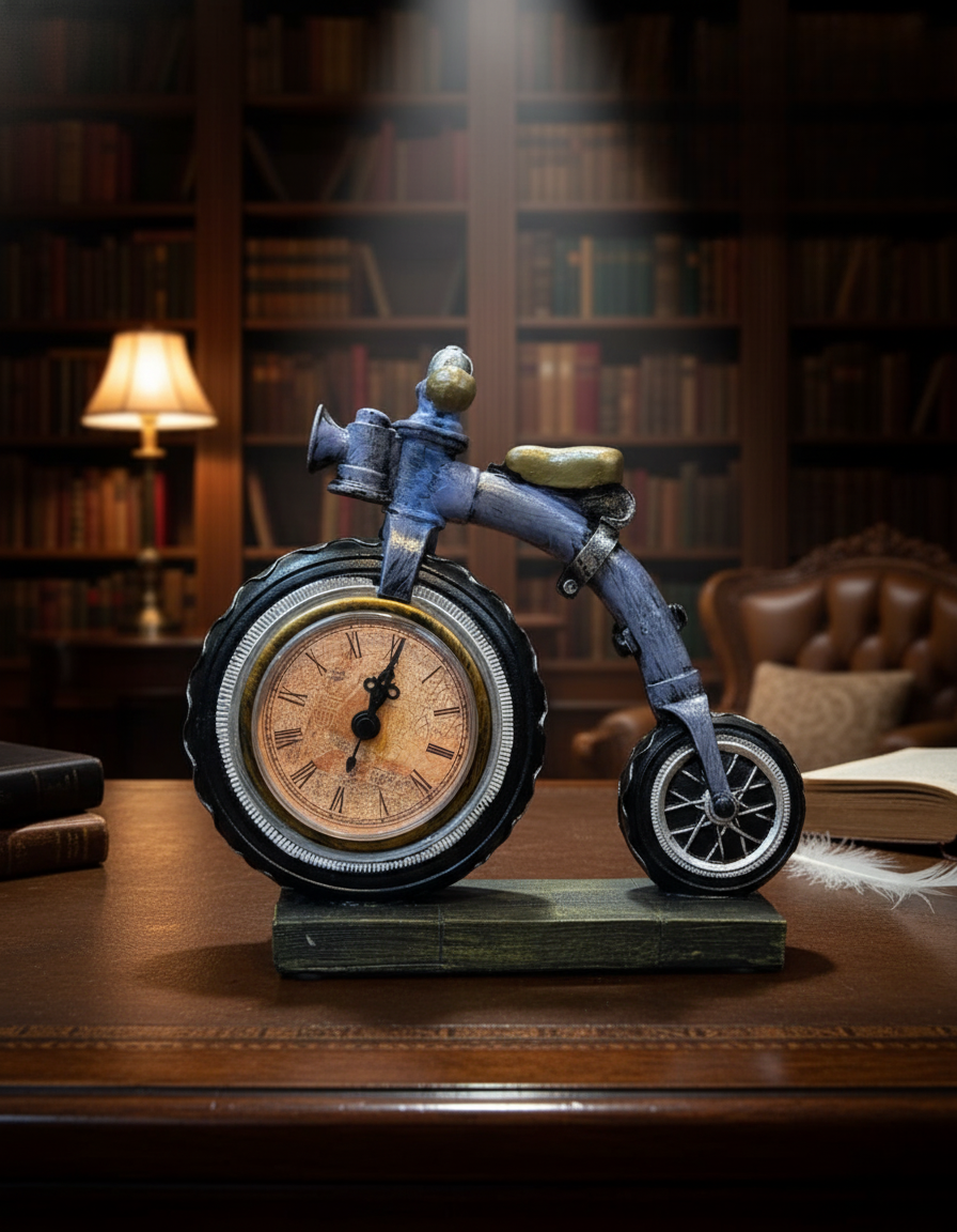 Handcrafted Mini Love-Themed Clocks – Trumpet & Bicycle Decorative Pieces
