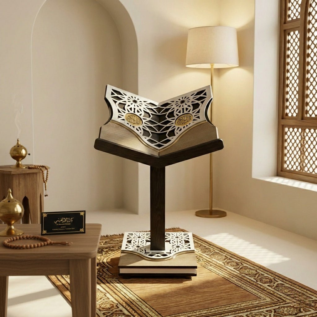 Adjustable Wooden Qur’an Stand – Tall Design