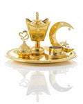 Mini Brass Serving Tray Set - Traditional Jordanian Decor
