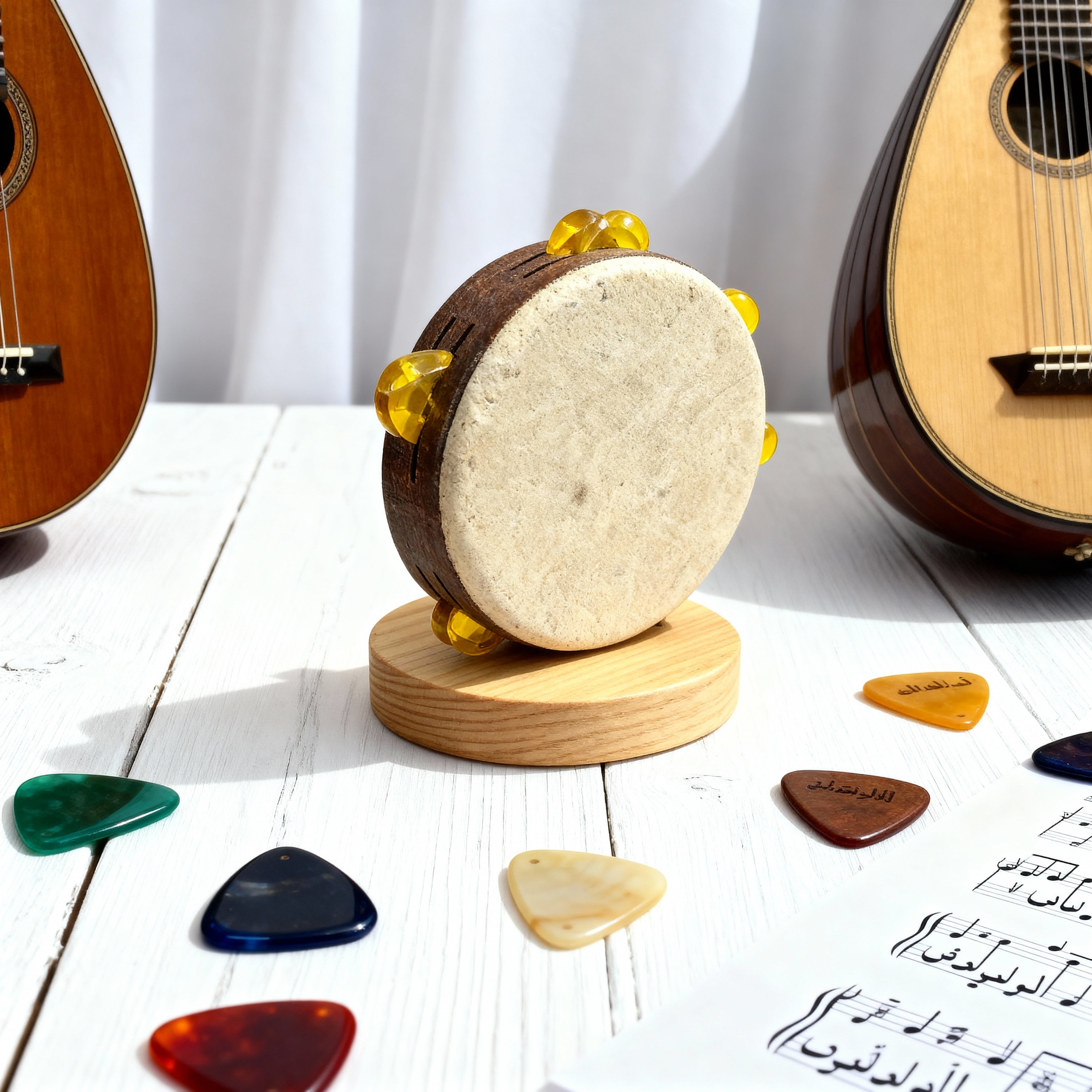 Handmade Wooden Frame Drum Figurin