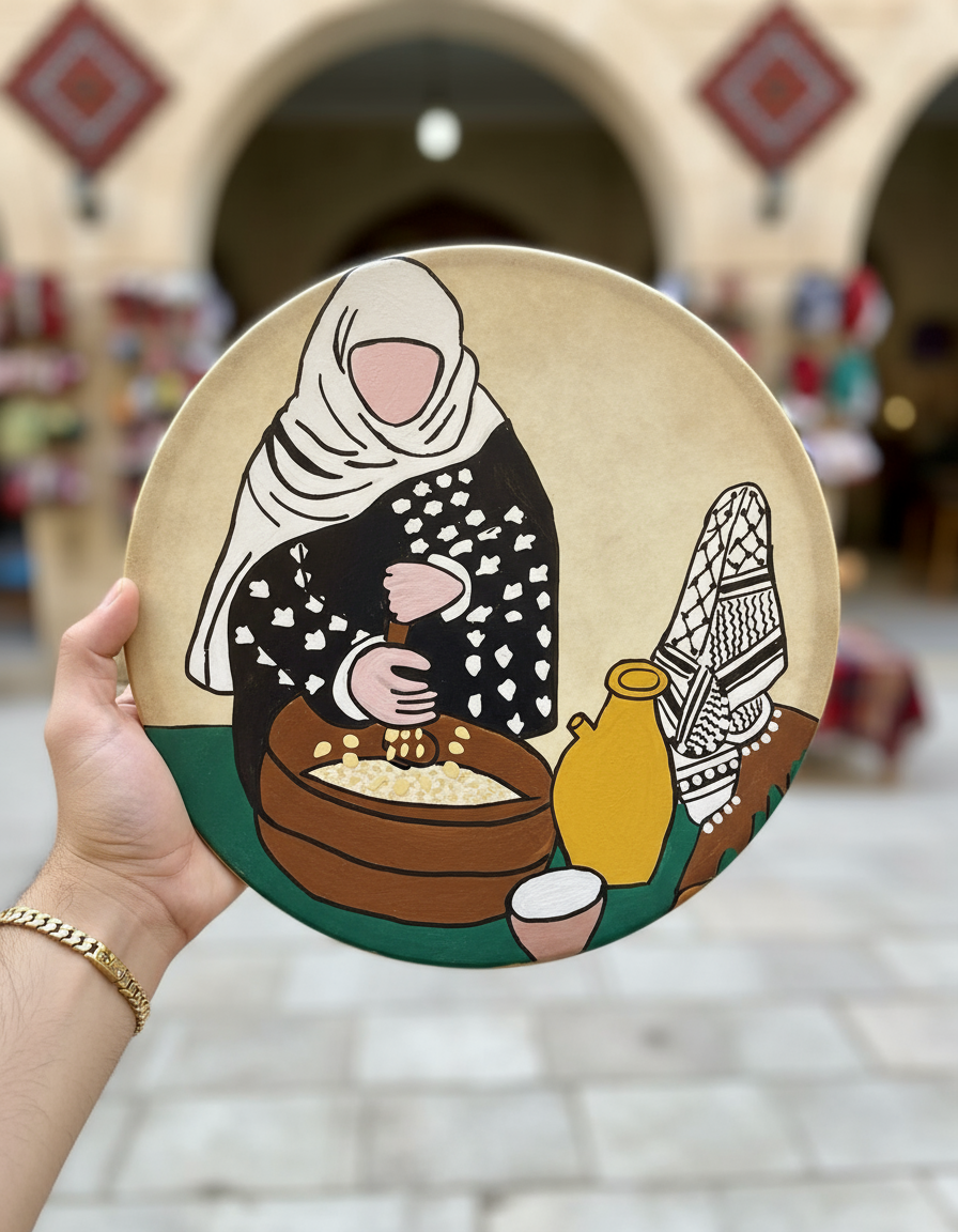 Tambor Daf con diseños tradicionales