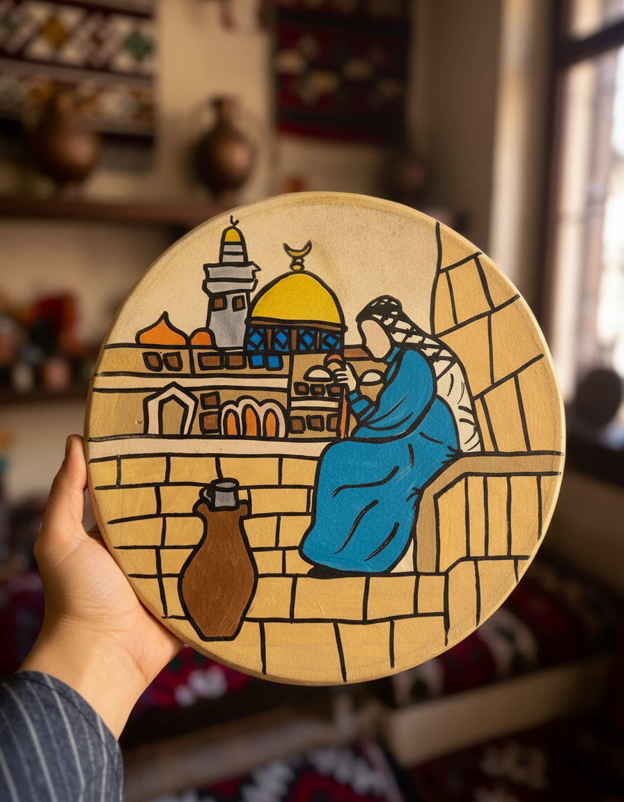 Tambor Daf con diseños tradicionales