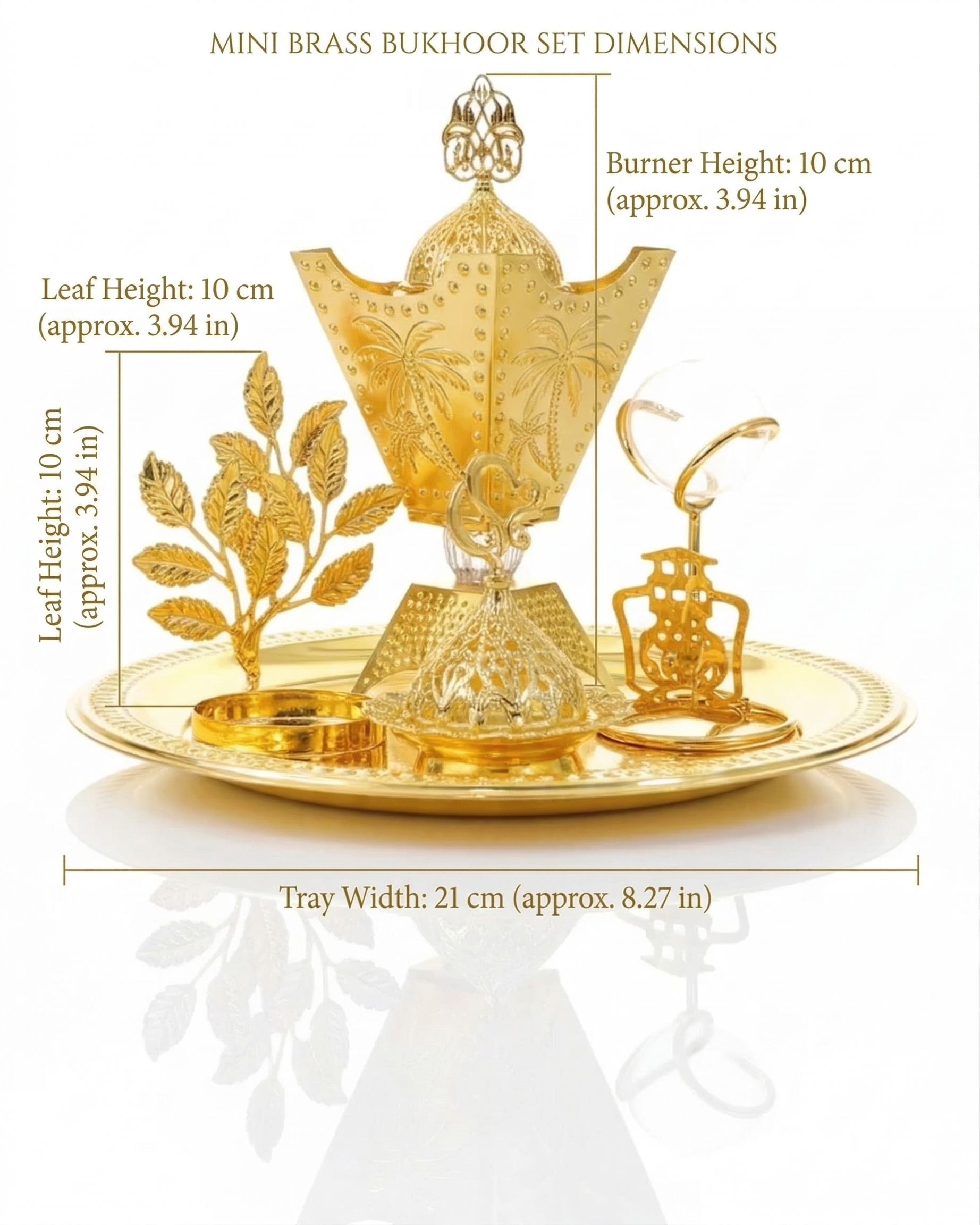 Mini Brass Serving Tray Set - Traditional Jordanian Decor