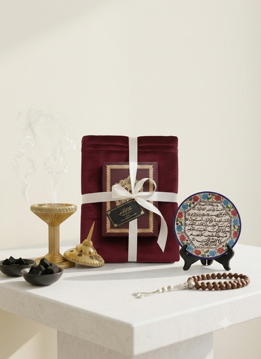 Prayer Corner Gift Set – Quran, Incense & Ceramic Plate