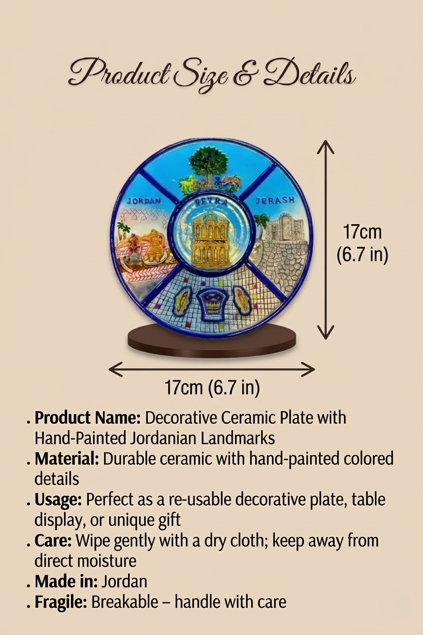 Petra ceramic plate (one of the Seven Wonders of the World)