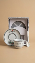 Palestinian Coffee Cup Set – Handcrafted Ceramic with Keffiyeh Gift Box