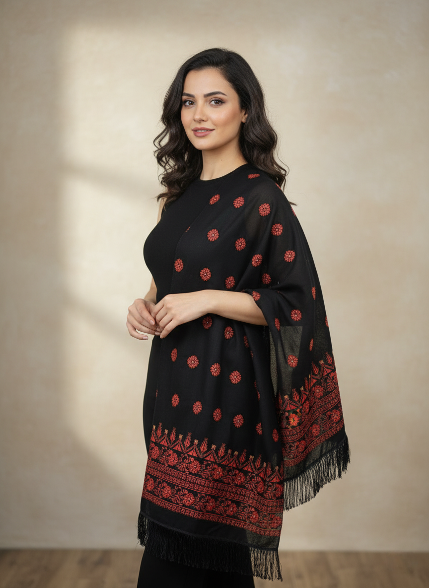 The Tatreez Collection — Embroidered Wallet, Scarf & Detachable Handle