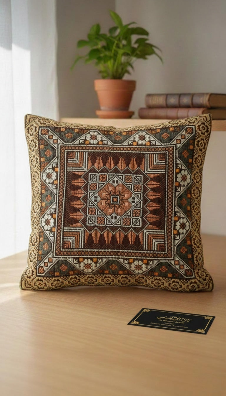 Embroidered Square Pillow Cover -Boho style