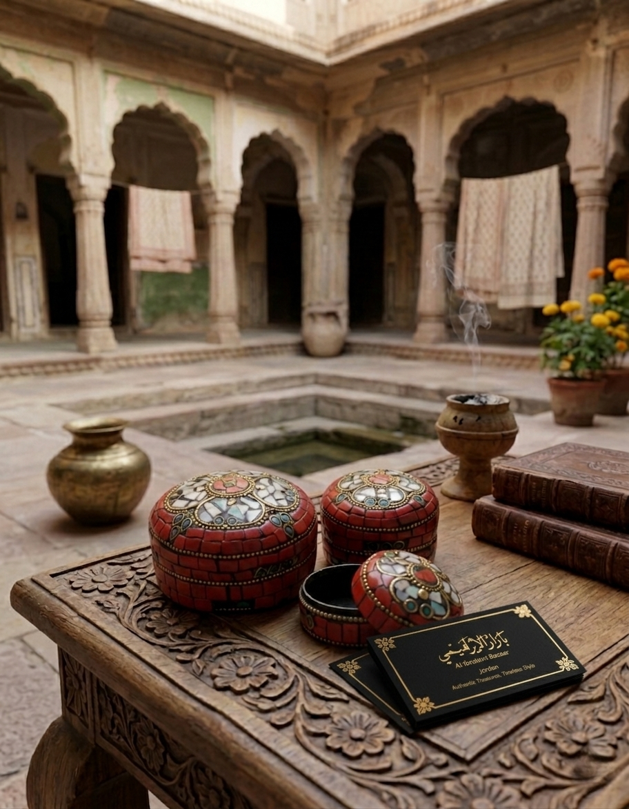 Set of 3 Mosaic Metal Round Boxes | Antique Indian Design