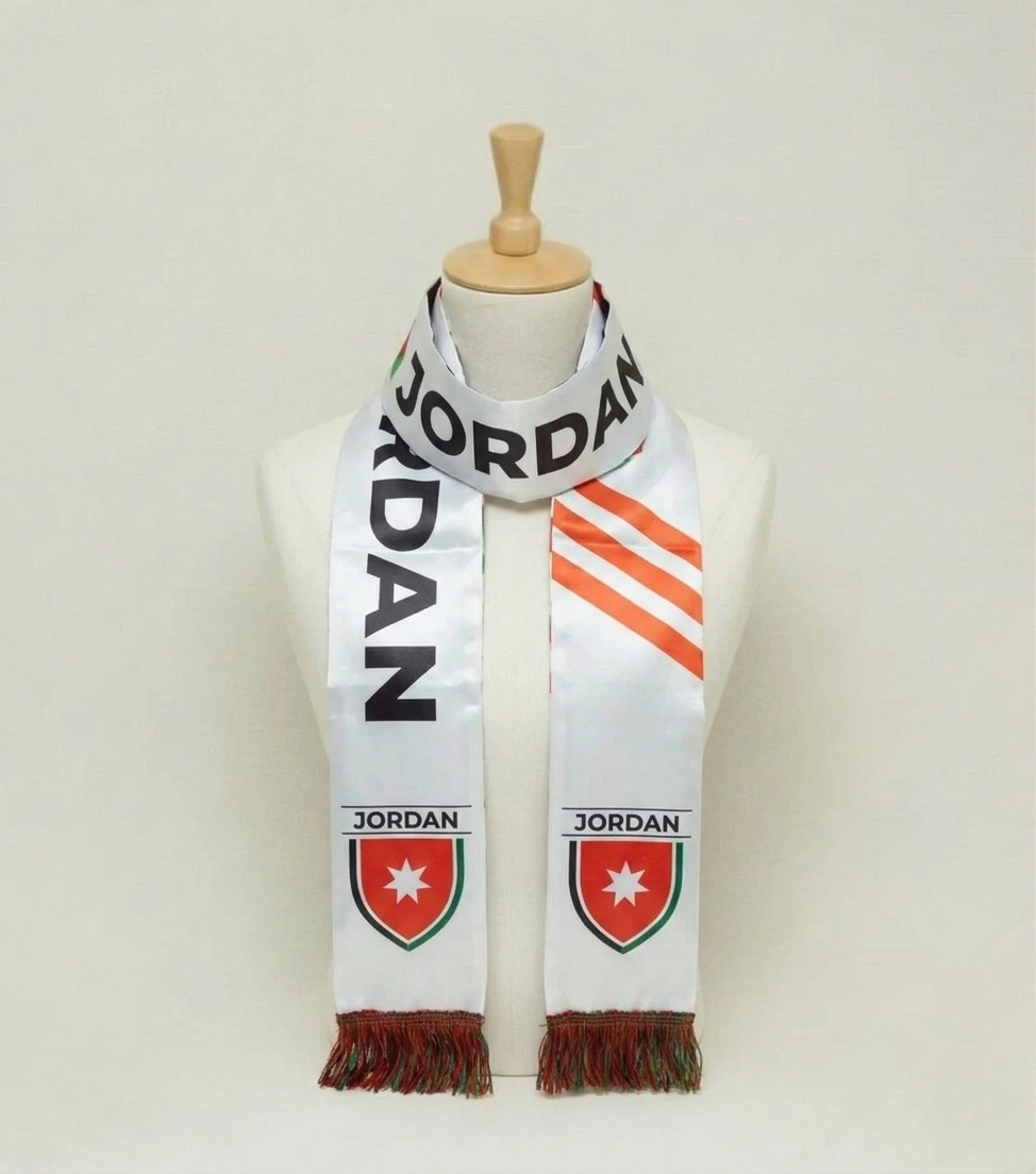 Jordan National Team Reversible Satin Scarf – Lightweight Fan Scarf