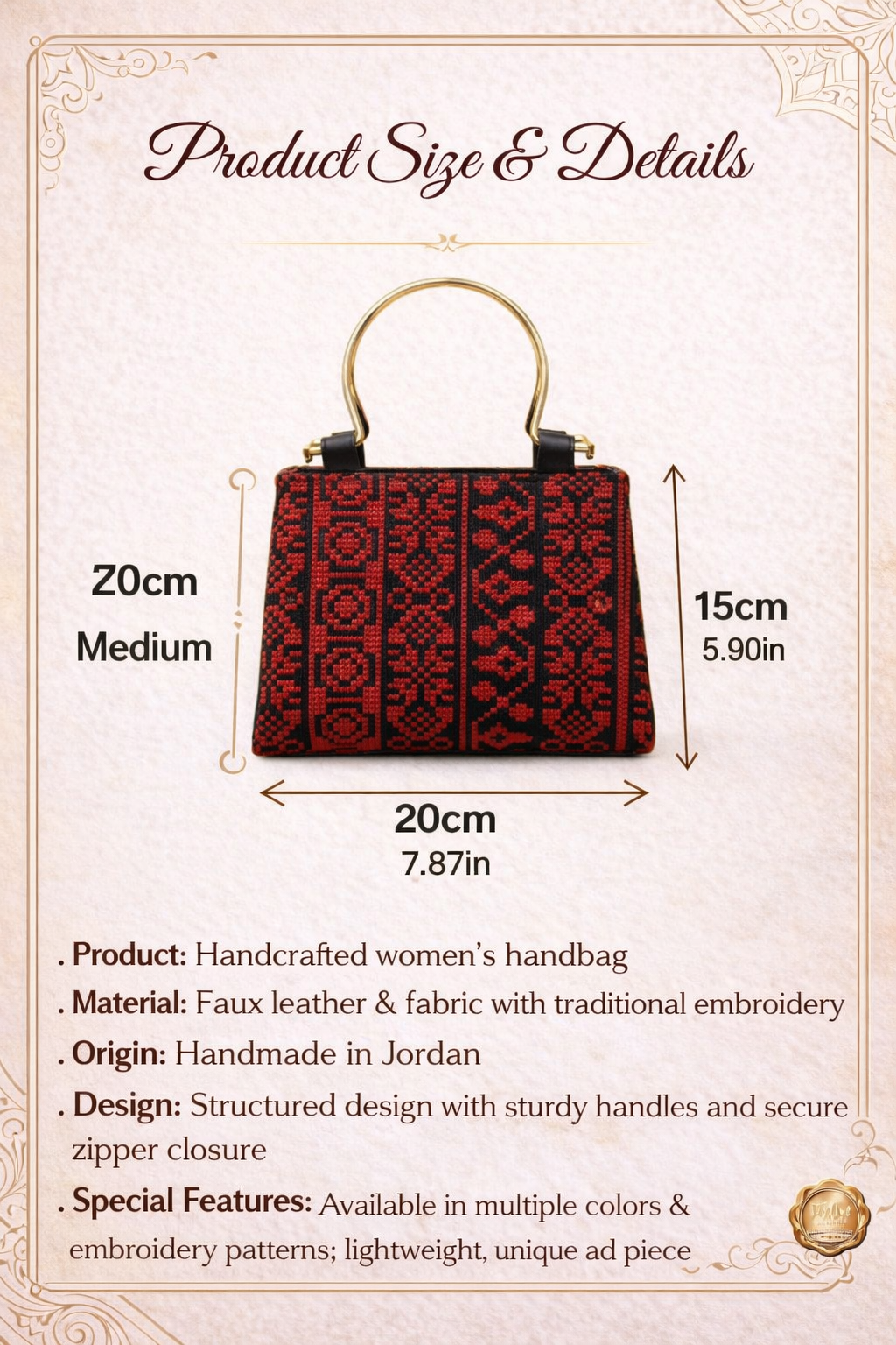 Bolso clásico bordado