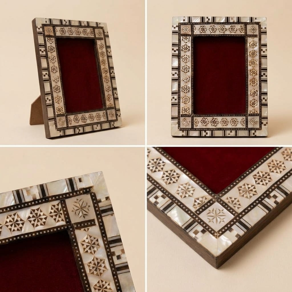 Handcrafted Mother of Pearl Mosaic Photo Frame