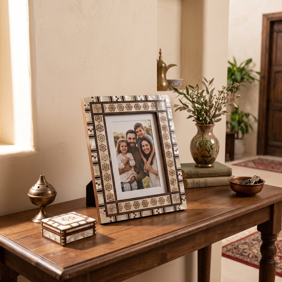 Handcrafted Mother of Pearl Mosaic Photo Frame