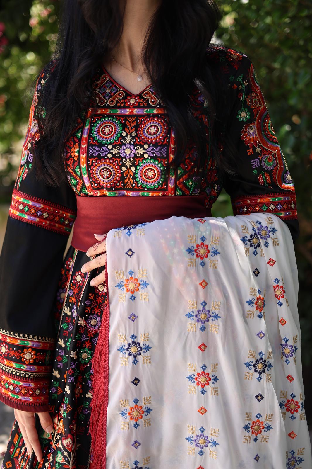 Traditional Palestinian Embroidered Bridal Dress — Heritage Henna & Wedding Thobe Set