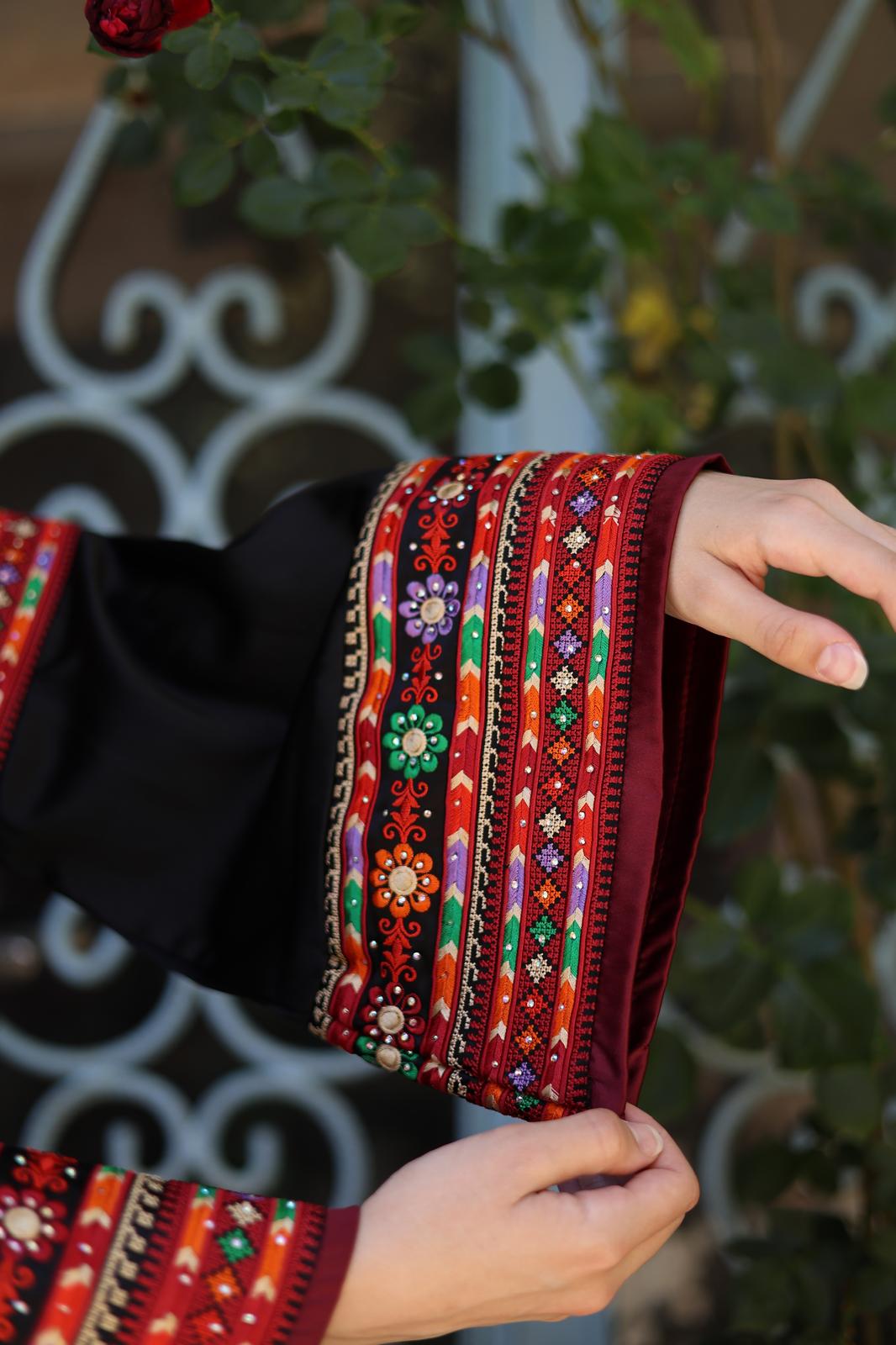 Traditional Palestinian Embroidered Bridal Dress — Heritage Henna & Wedding Thobe Set
