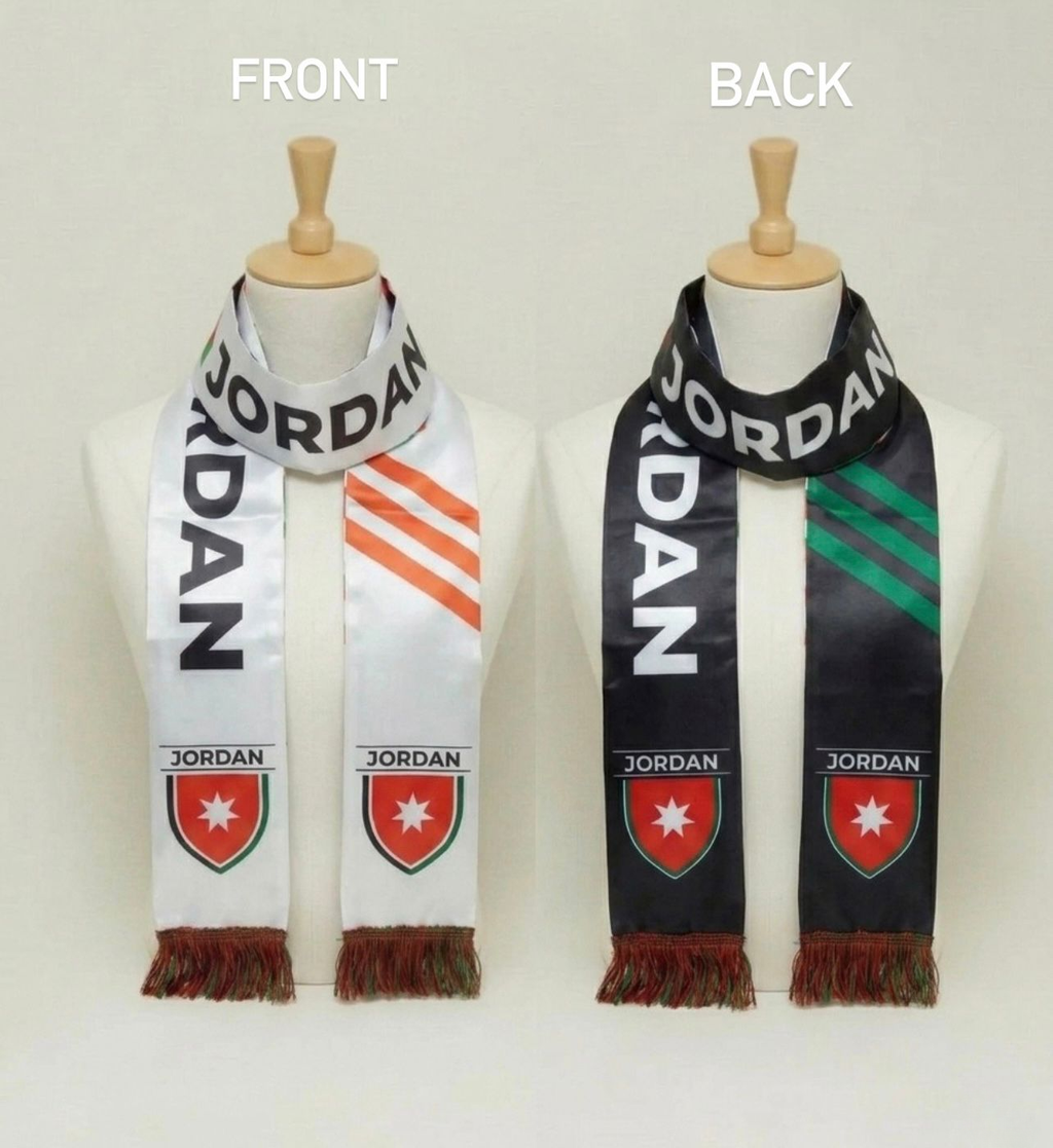 Jordan National Team Reversible Satin Scarf – Lightweight Fan Scarf