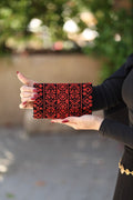 Embroidered Fold Wallet – Handmade Palestinian Tatreez | Red & Black Heritage Clutch