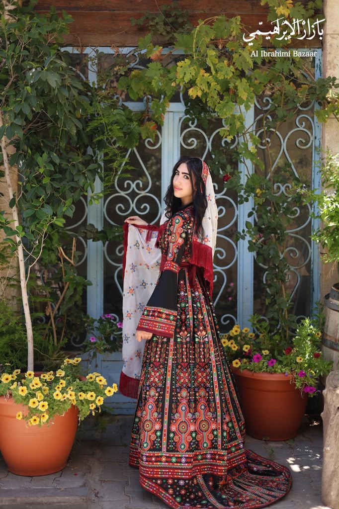 Palestinian Traditional Bridal Embroidered Dress — Henna Night & Wedding Thobe