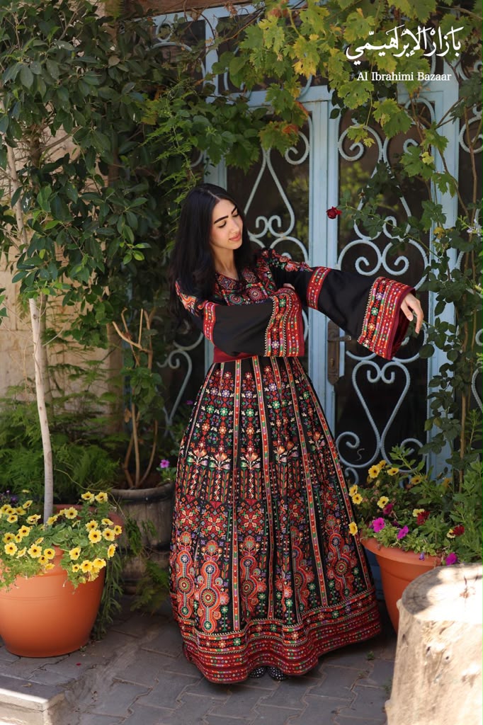 Palestinian Traditional Bridal Embroidered Dress — Henna Night & Wedding Thobe