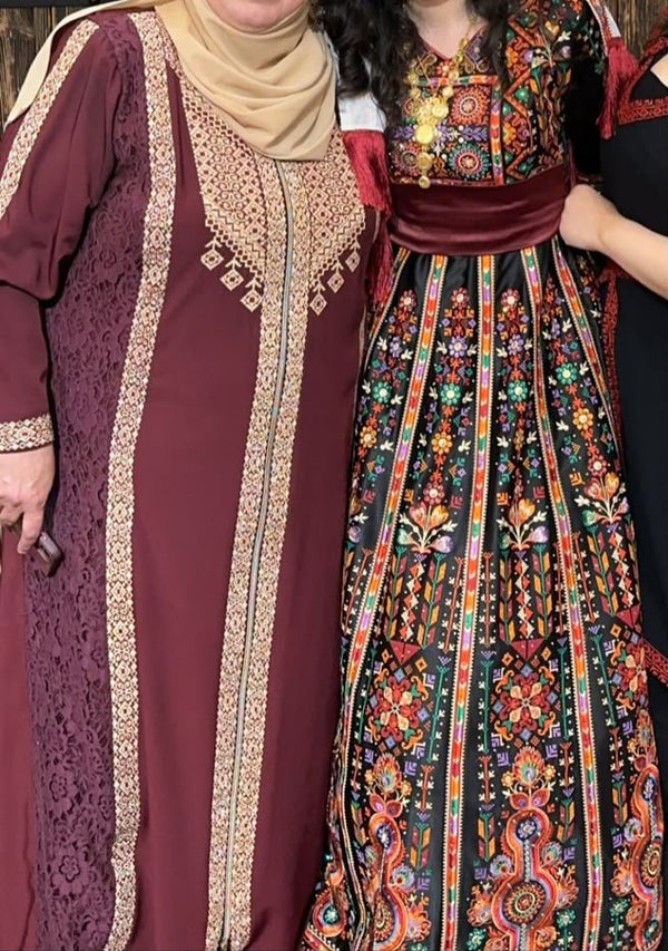 Palestinian Traditional Bridal Embroidered Dress — Henna Night & Wedding Thobe